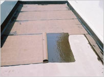 １階陸屋根　防水シート貼 